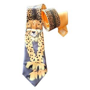 Crazy Cheetah By Tie Rack 56" Long Tie Kitty Cat Jungle Animal Print